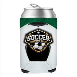 DC1000BEZ4CP-SOC Soccer Can Cooler With Full Color Custom Imprint